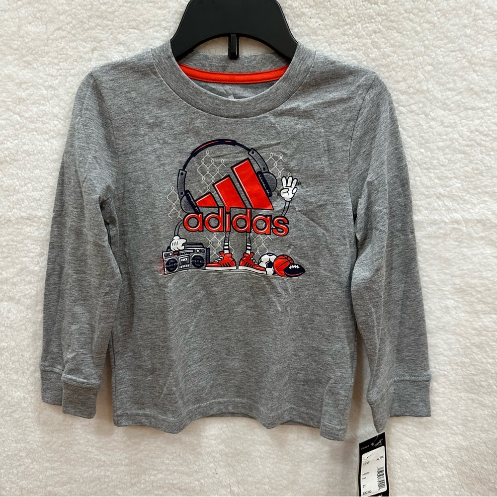 Boys 2t Adidas Long Sleeve Tee